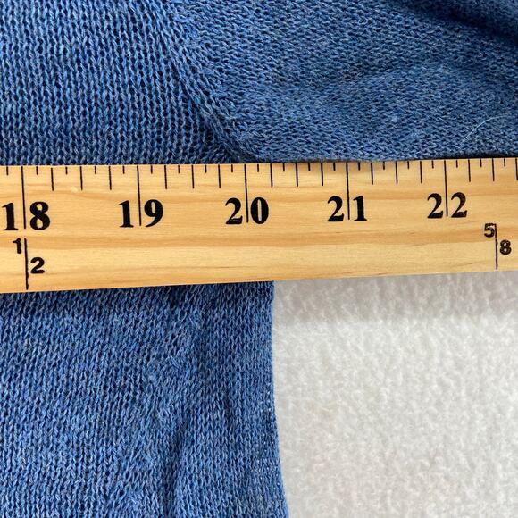 Peruvian Connection Blue Pima Cotton Sweater Size Medium - Picture 4 of 8